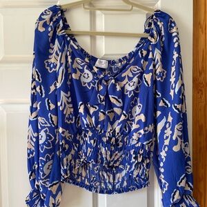 Blue Floral Women's Top
